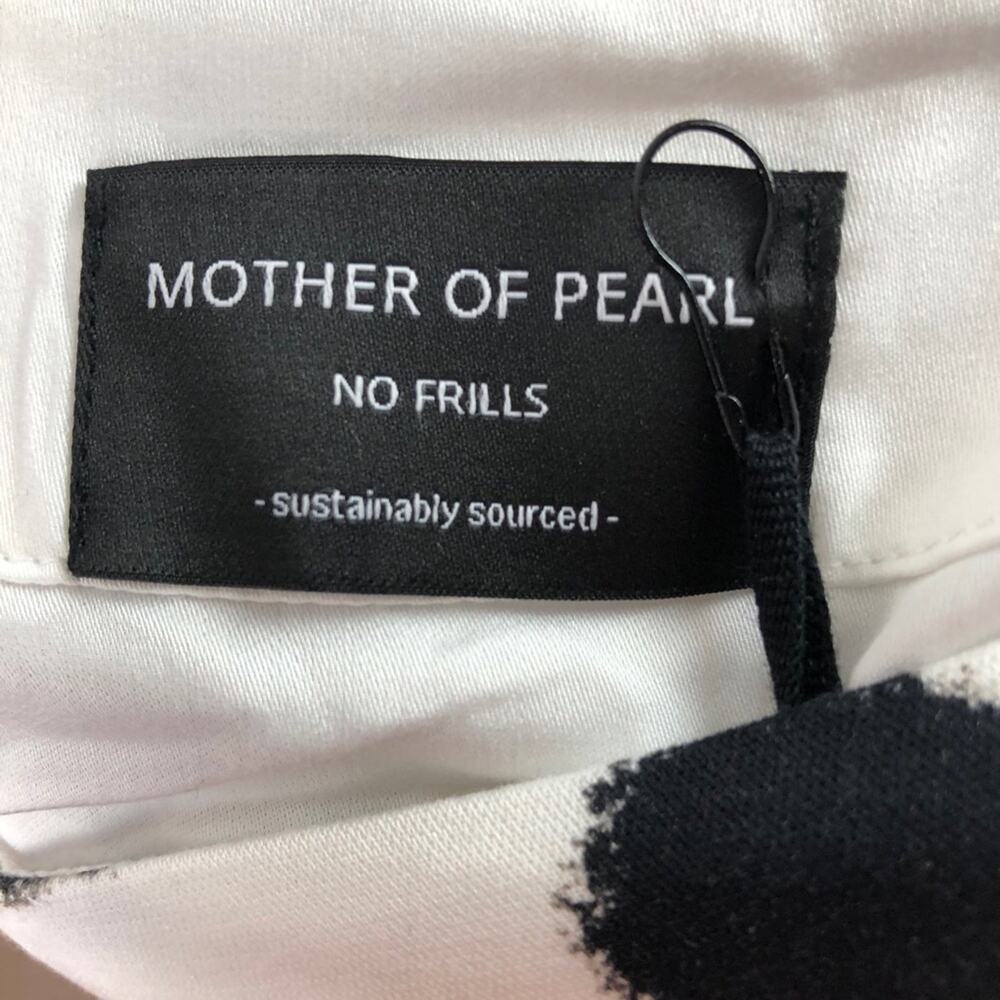 Mother of Pearl Kate Polka Dot Midi Skirt Tie‎ Front Fringe White Black Size 0 - Picture 10 of 15